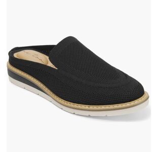 Me Too Black Mesh Mule Wedge Heel Cushioned B19B